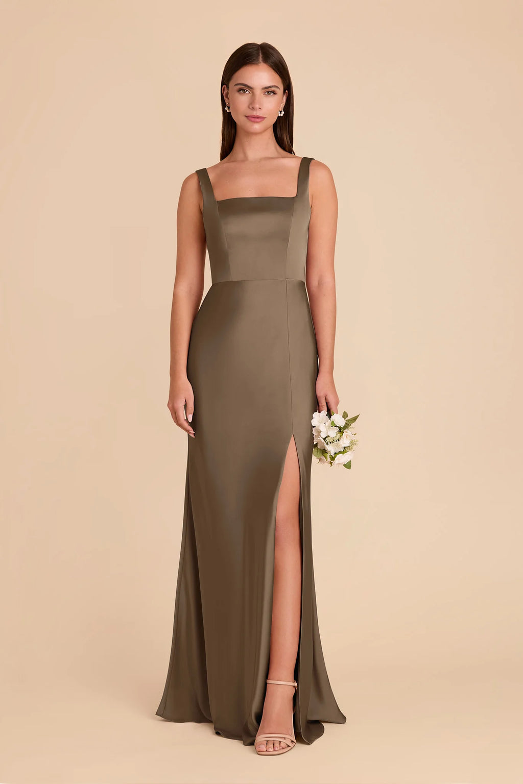 Elowen Mocha front view bridesmaid dress