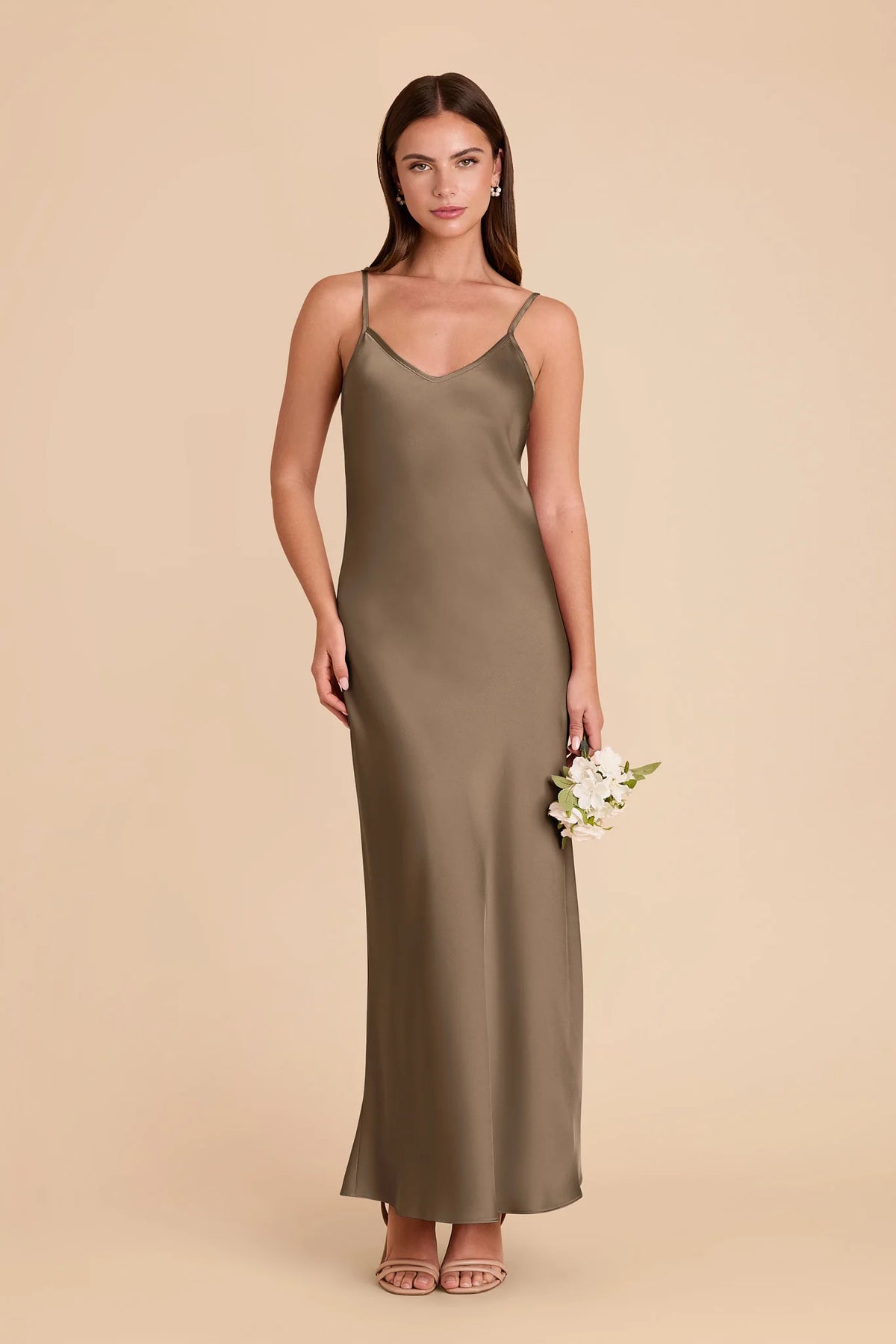 Amara Mocha front view bridesmaid dress