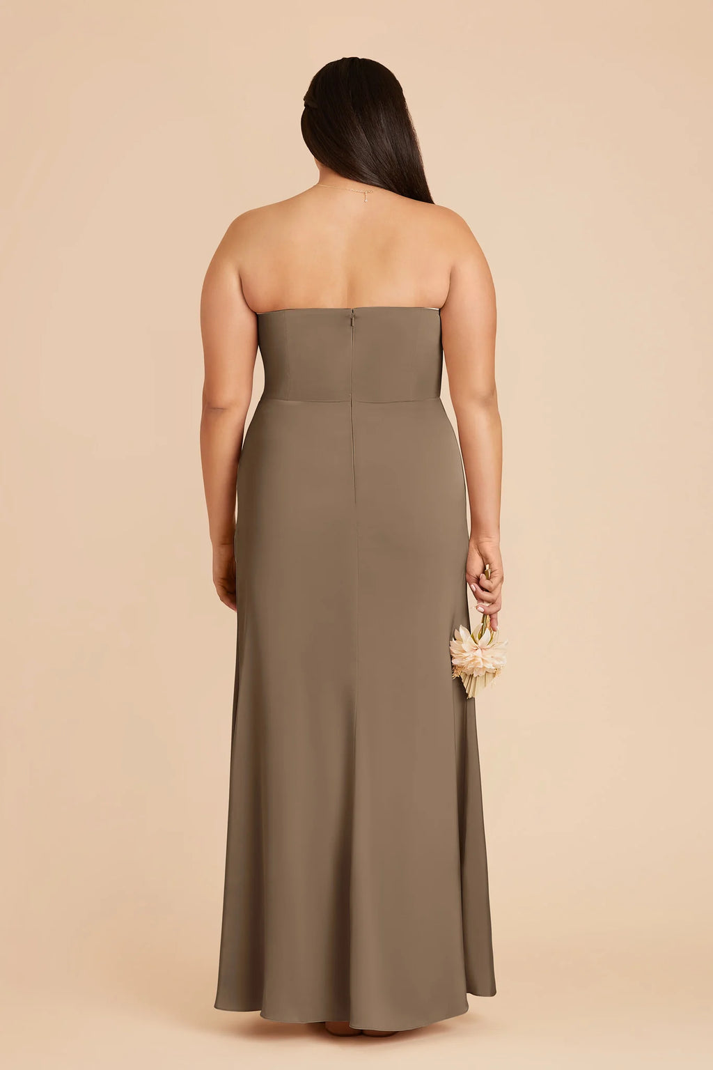 Lucienne Mocha back view bridesmaid dress