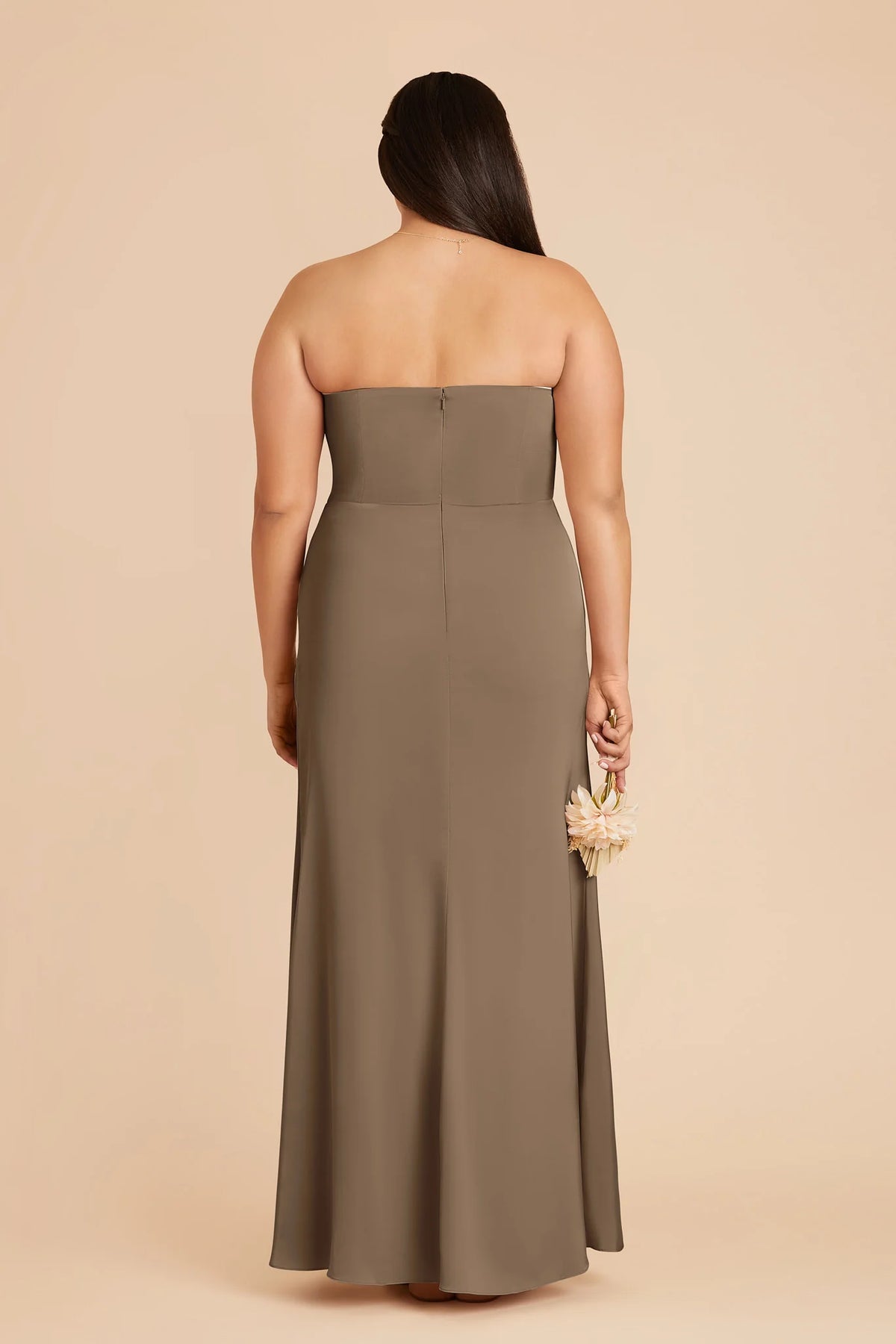 Lucienne Mocha back view bridesmaid dress