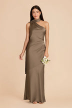 Ariadne Mocha front view bridesmaid dress