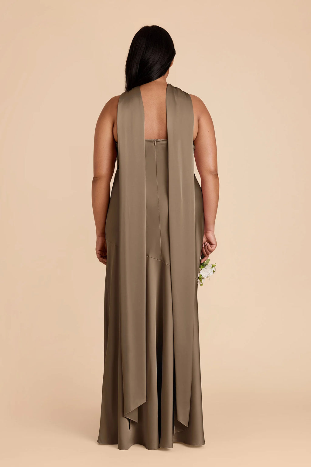 Camille Mocha back view bridesmaid dress