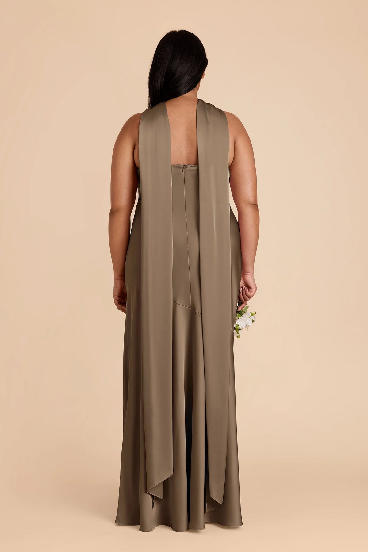 Camille Mocha back view bridesmaid dress