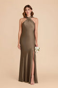 Camille Mocha front view bridesmaid dress