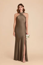 Camille Mocha front view bridesmaid dress