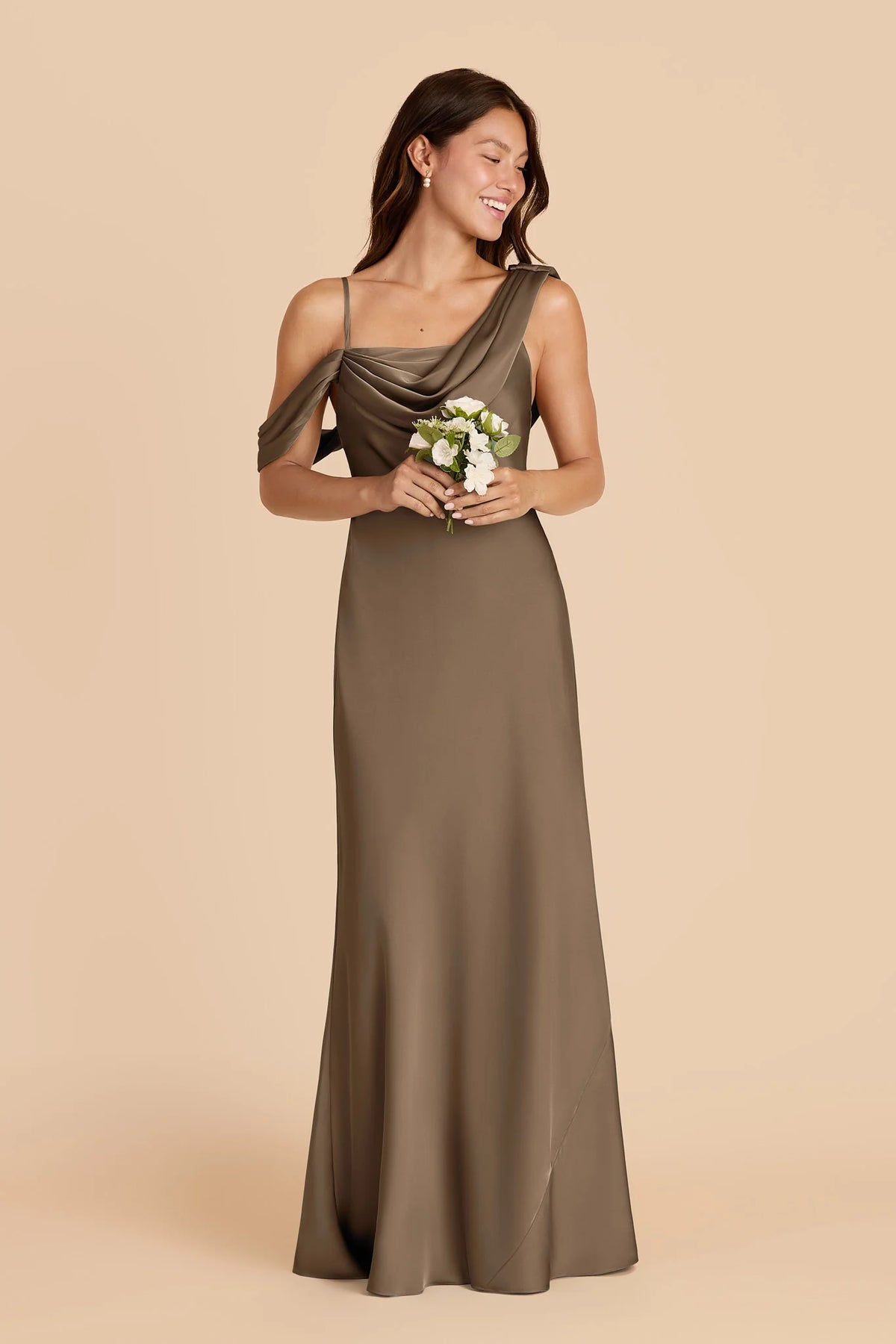 Thalia Mocha alternate view 2 bridesmaid dress