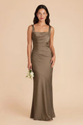 Colette Mocha front view bridesmaid dress