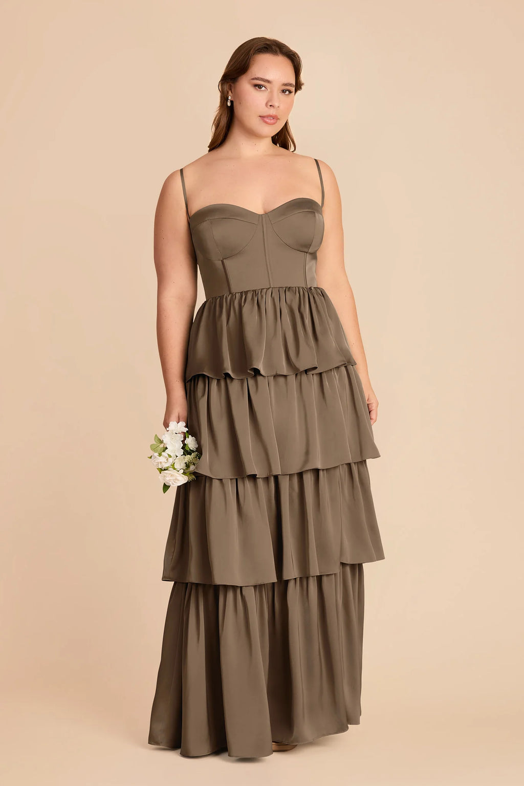 Calista Mocha alternate view 1 bridesmaid dress
