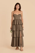 Calista Mocha front view bridesmaid dress