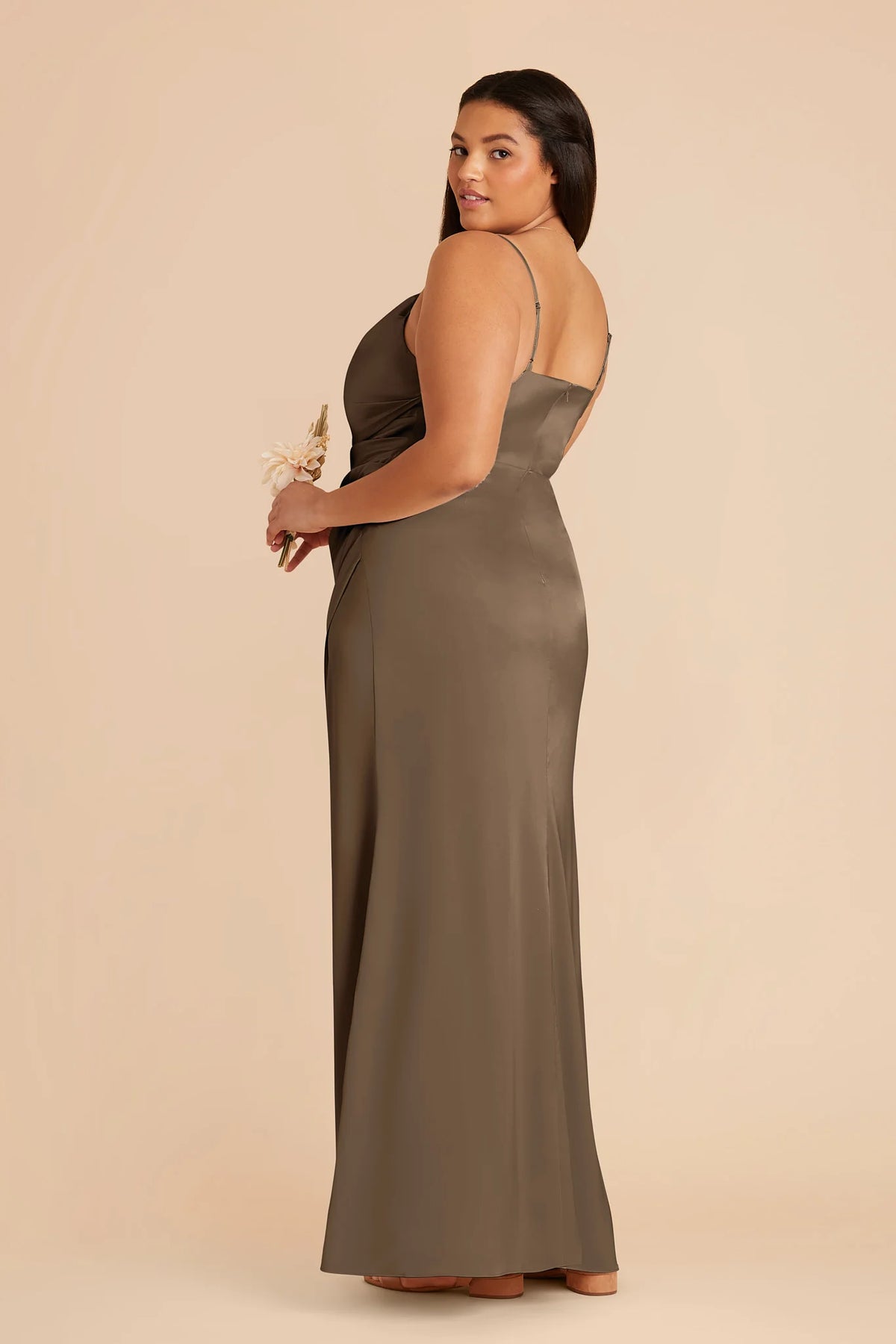 Sabine Mocha back view bridesmaid dress