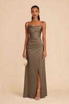 Sabine Mocha front view bridesmaid dress