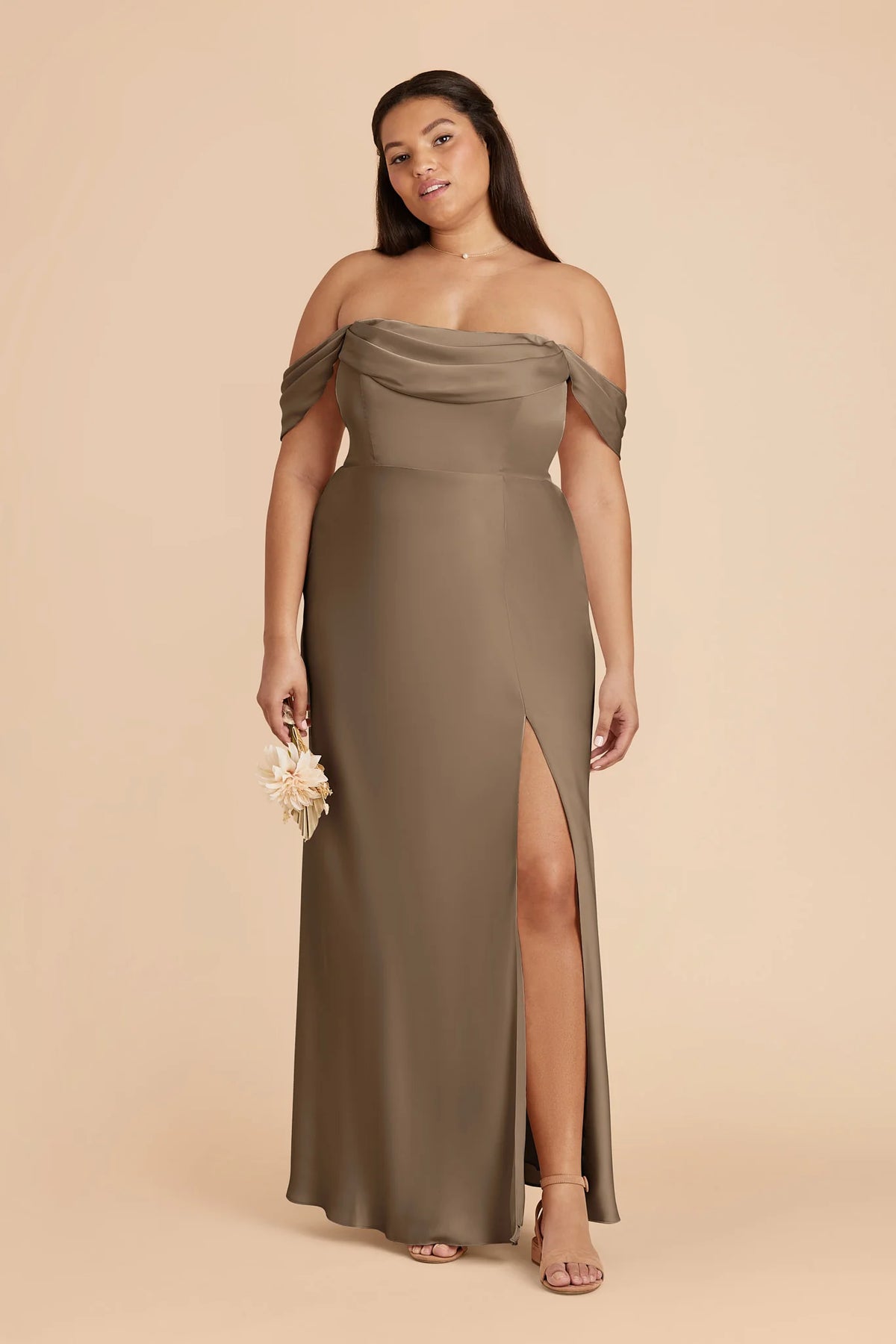 Corinne Mocha alternate view 1 bridesmaid dress