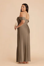 Corinne Mocha back view bridesmaid dress