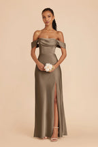 Corinne Mocha alternate view 2 bridesmaid dress