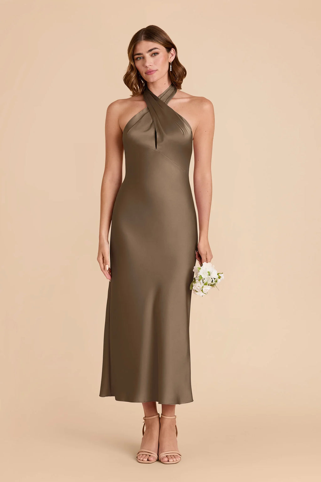 Seraphine Mocha front view bridesmaid dress