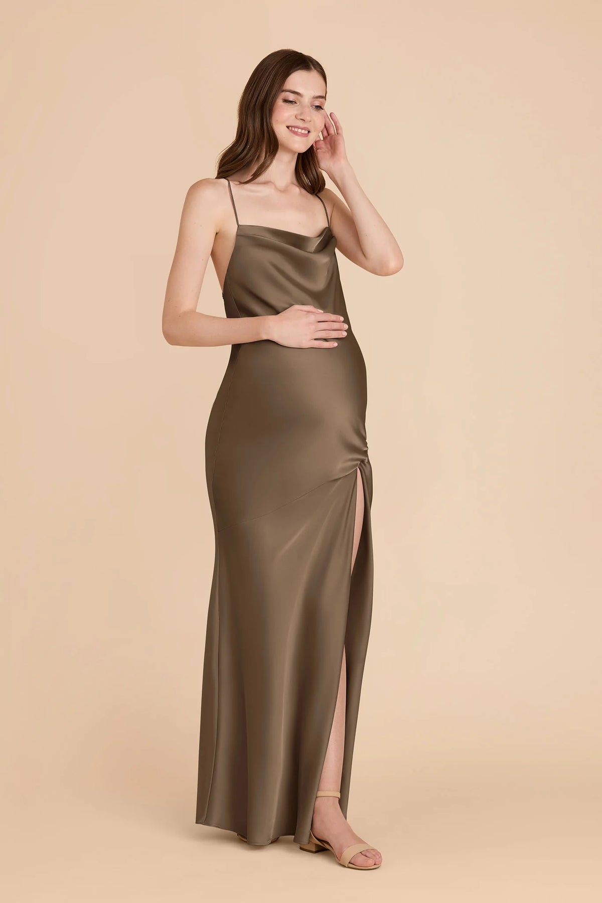 Estelle Mocha alternate view 2 bridesmaid dress