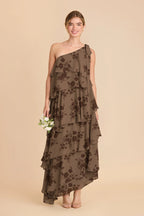 Marisol Mocha Whimsical Blooms front view bridesmaid dress