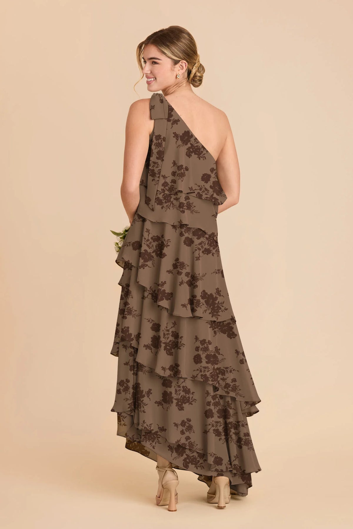 Marisol Mocha Whimsical Blooms alternate view 1 bridesmaid dress