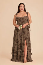 Daphne Mocha Whimsical Blooms alternate view 1 bridesmaid dress