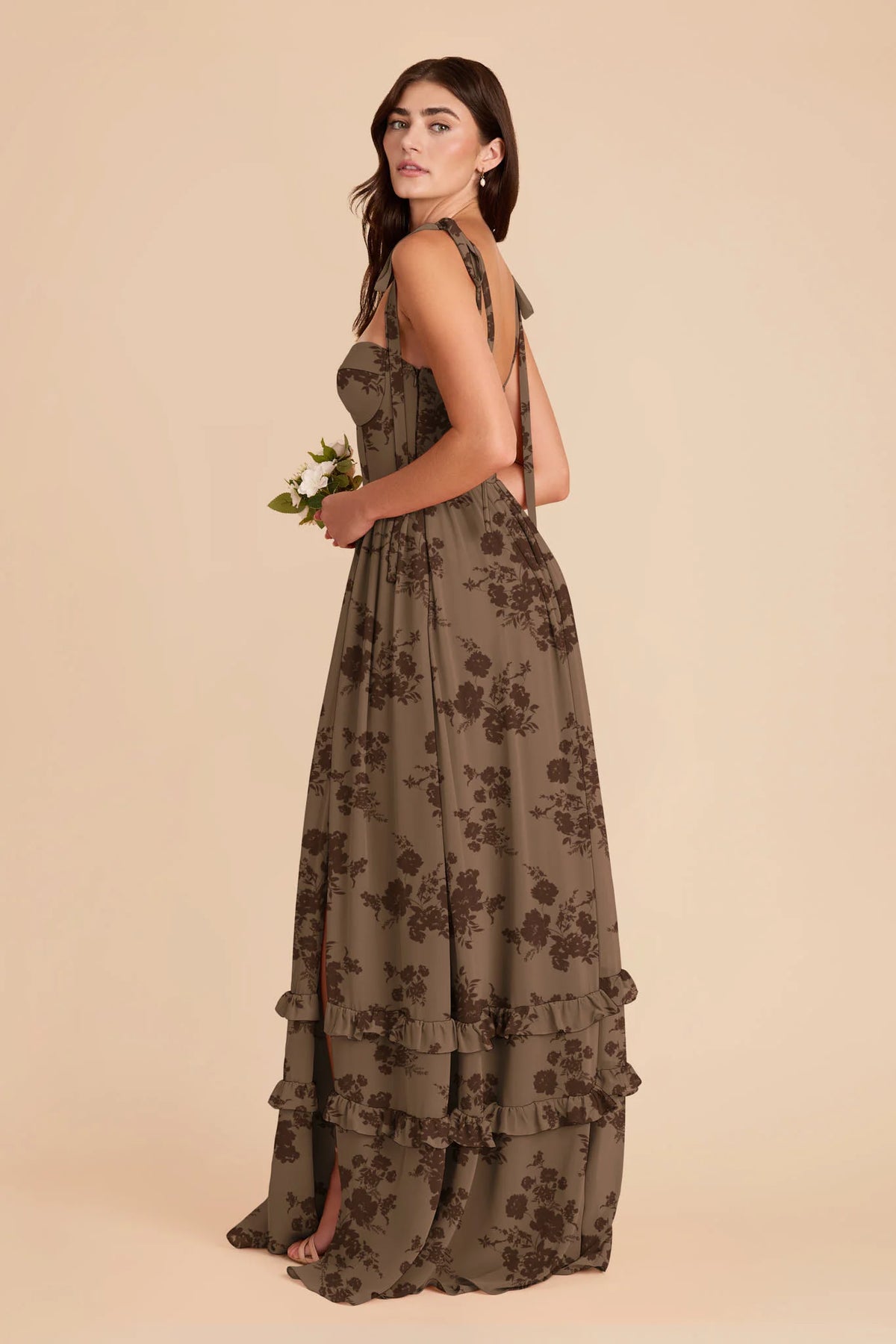 Daphne Mocha Whimsical Blooms alternate view 2 bridesmaid dress