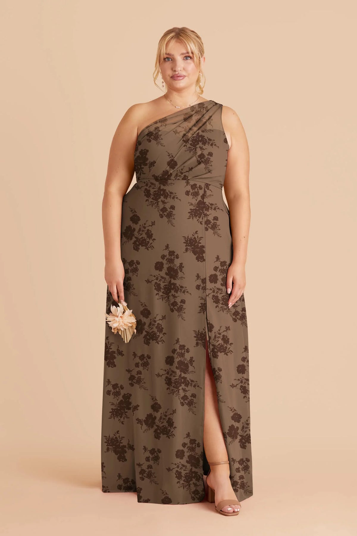Celine Mocha Whimsical Blooms alternate view 1 bridesmaid dress