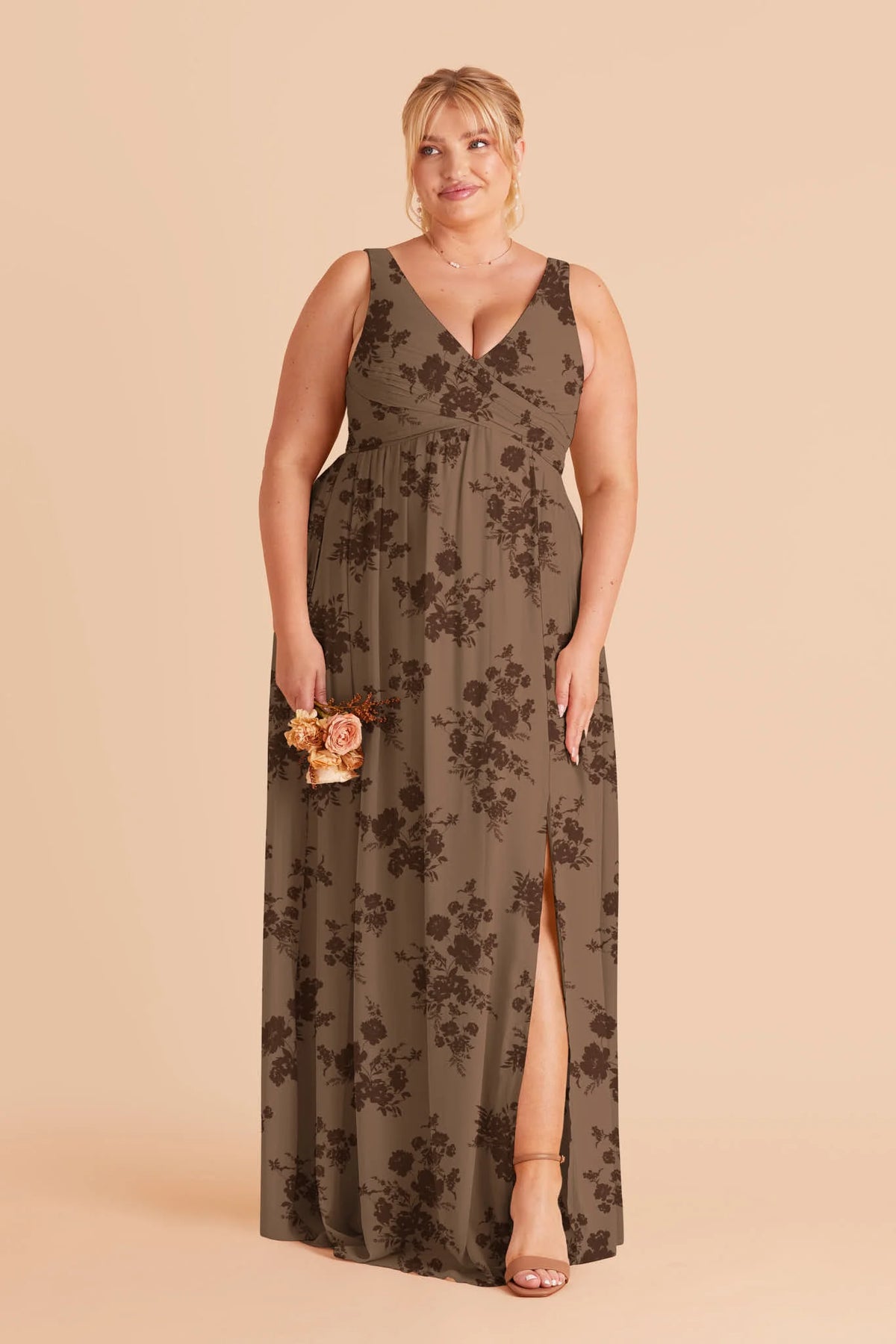 Annelise Mocha Whimsical Blooms alternate view 1 bridesmaid dress