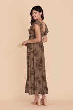 Talia Mocha Whimsical Blooms alternate view 2 bridesmaid dress