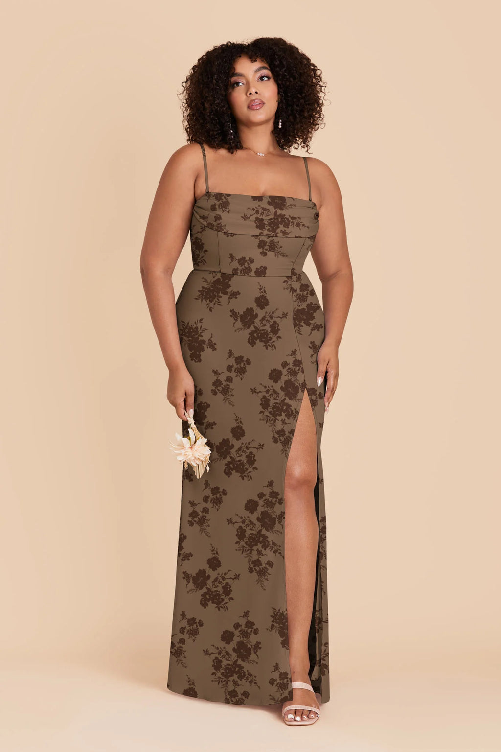 Odessa Mocha Whimsical Blooms alternate view 1 bridesmaid dress
