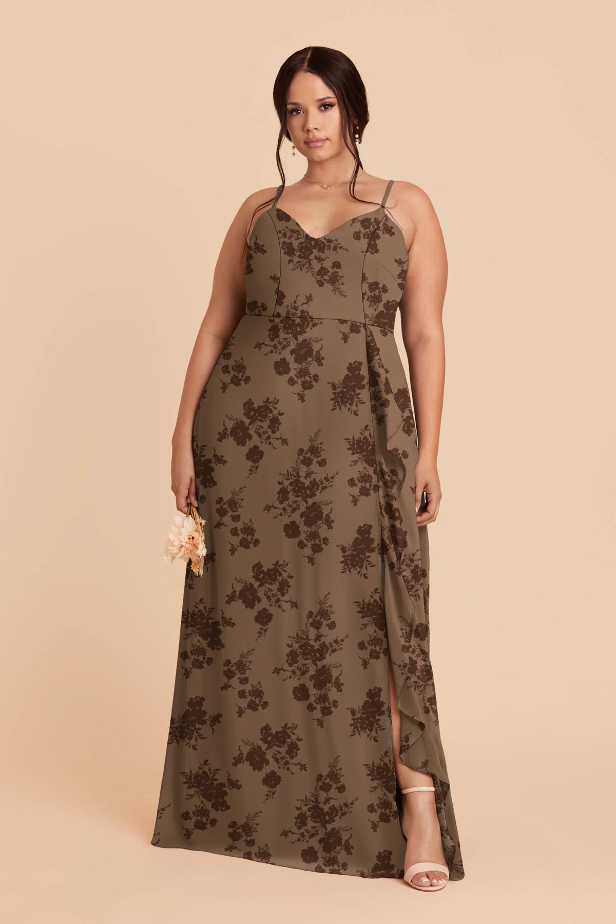 Margot Mocha Whimsical Blooms alternate view 1 bridesmaid dress