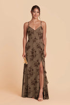 Margot Mocha Whimsical Blooms front view bridesmaid dress