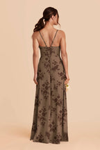 Margot Mocha Whimsical Blooms back view bridesmaid dress