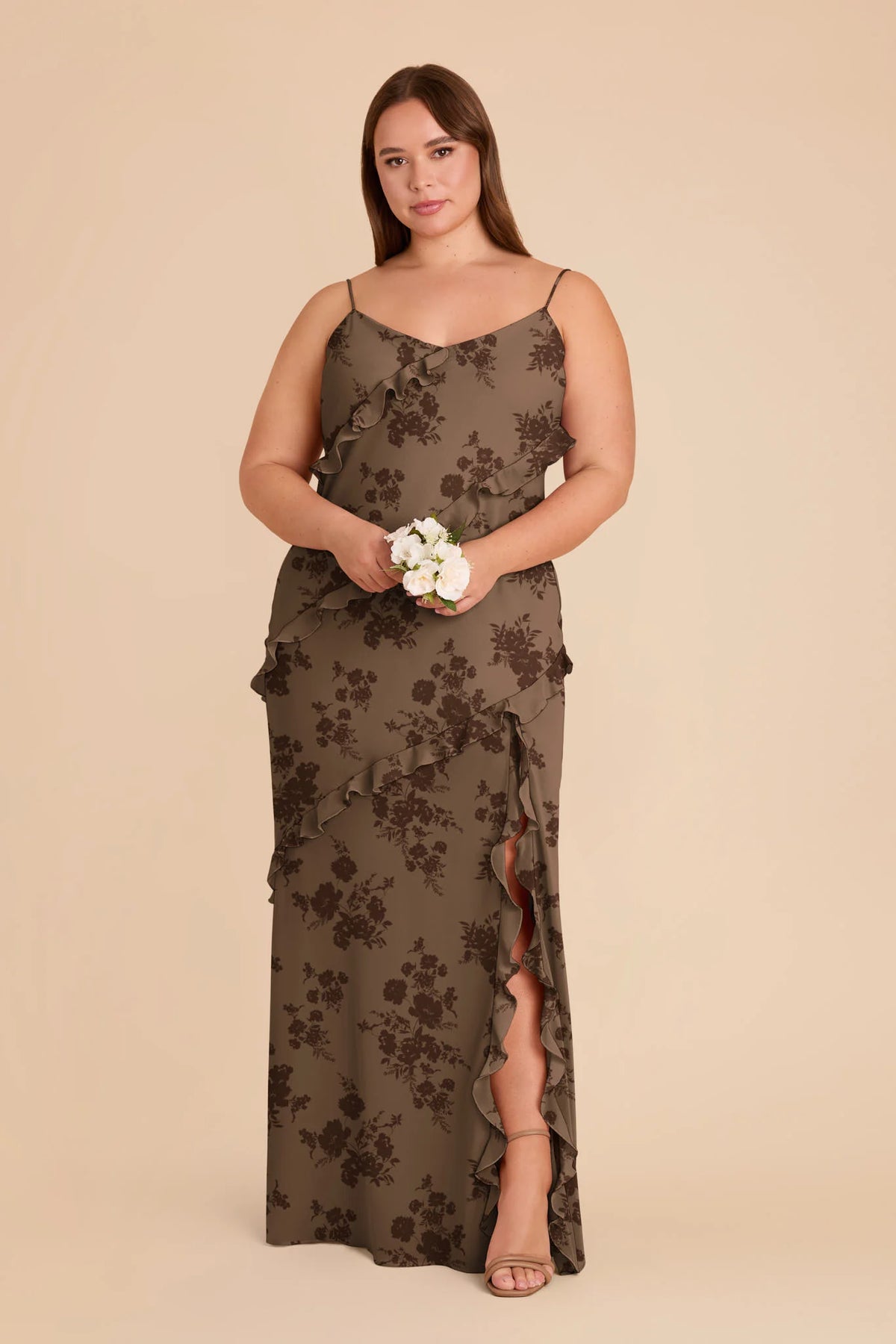 Vivienne Mocha Whimsical Blooms alternate view 1 bridesmaid dress