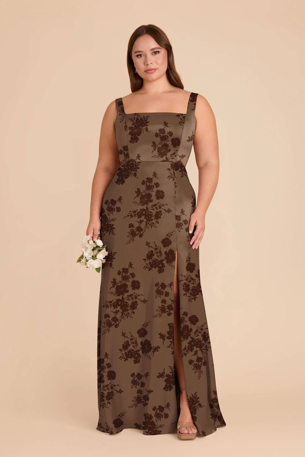 Elowen Mocha Whimsical Blooms alternate view 1 bridesmaid dress