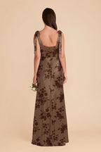 Elowen Mocha Whimsical Blooms back view bridesmaid dress