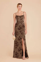 Lucienne Mocha Whimsical Blooms front view bridesmaid dress