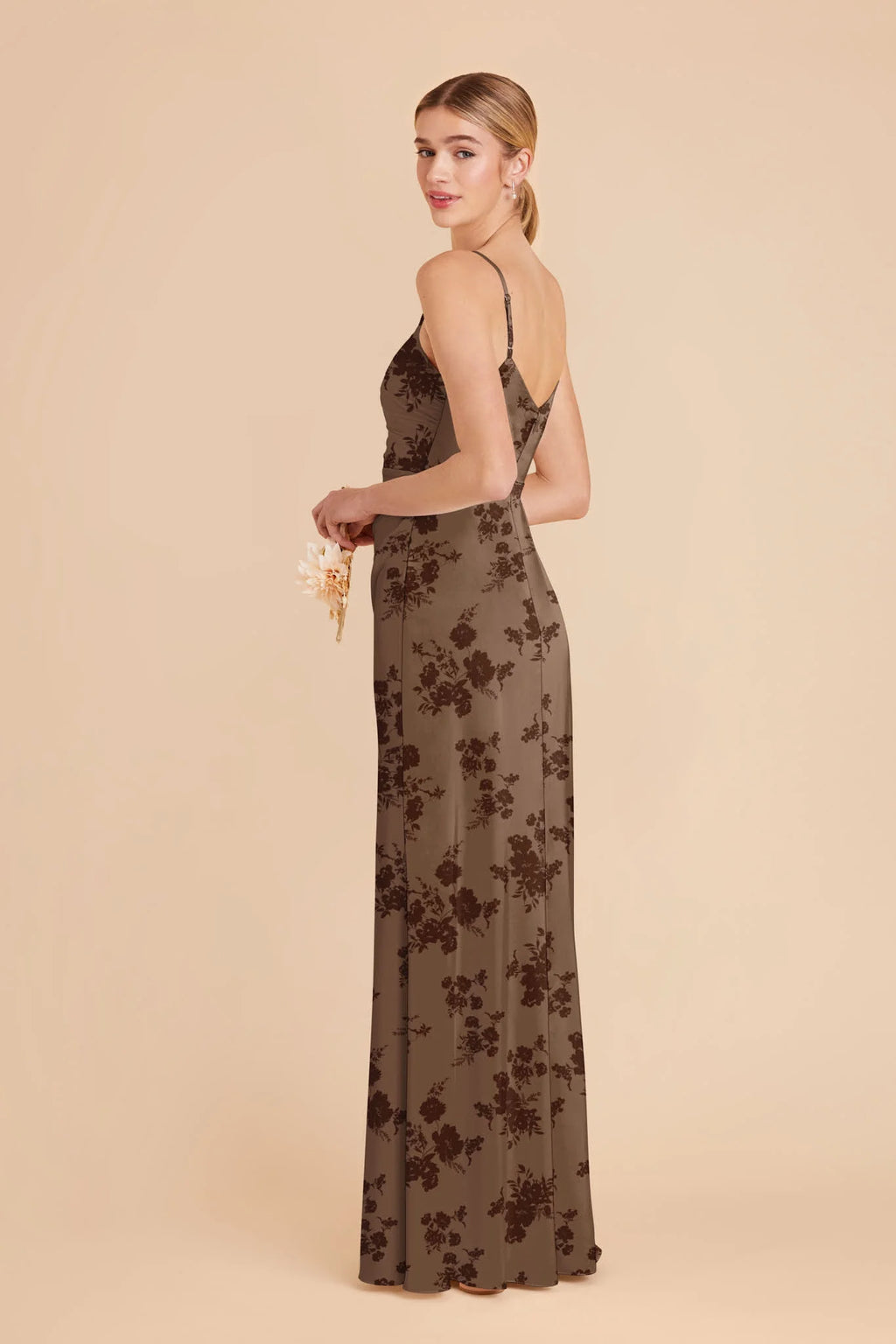 Elara Mocha Whimsical Blooms alternate view 2 bridesmaid dress