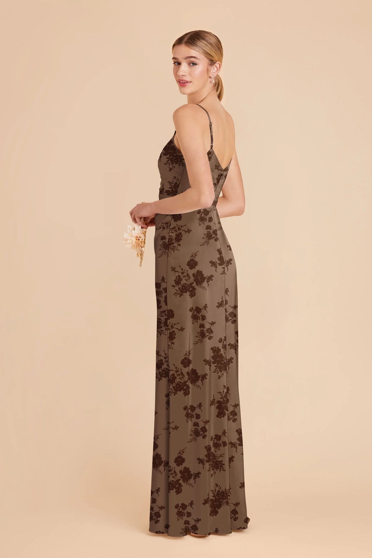 Elara Mocha Whimsical Blooms alternate view 2 bridesmaid dress