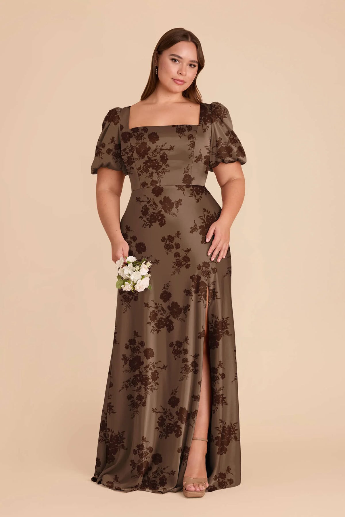 Selene Mocha Whimsical Blooms alternate view 1 bridesmaid dress