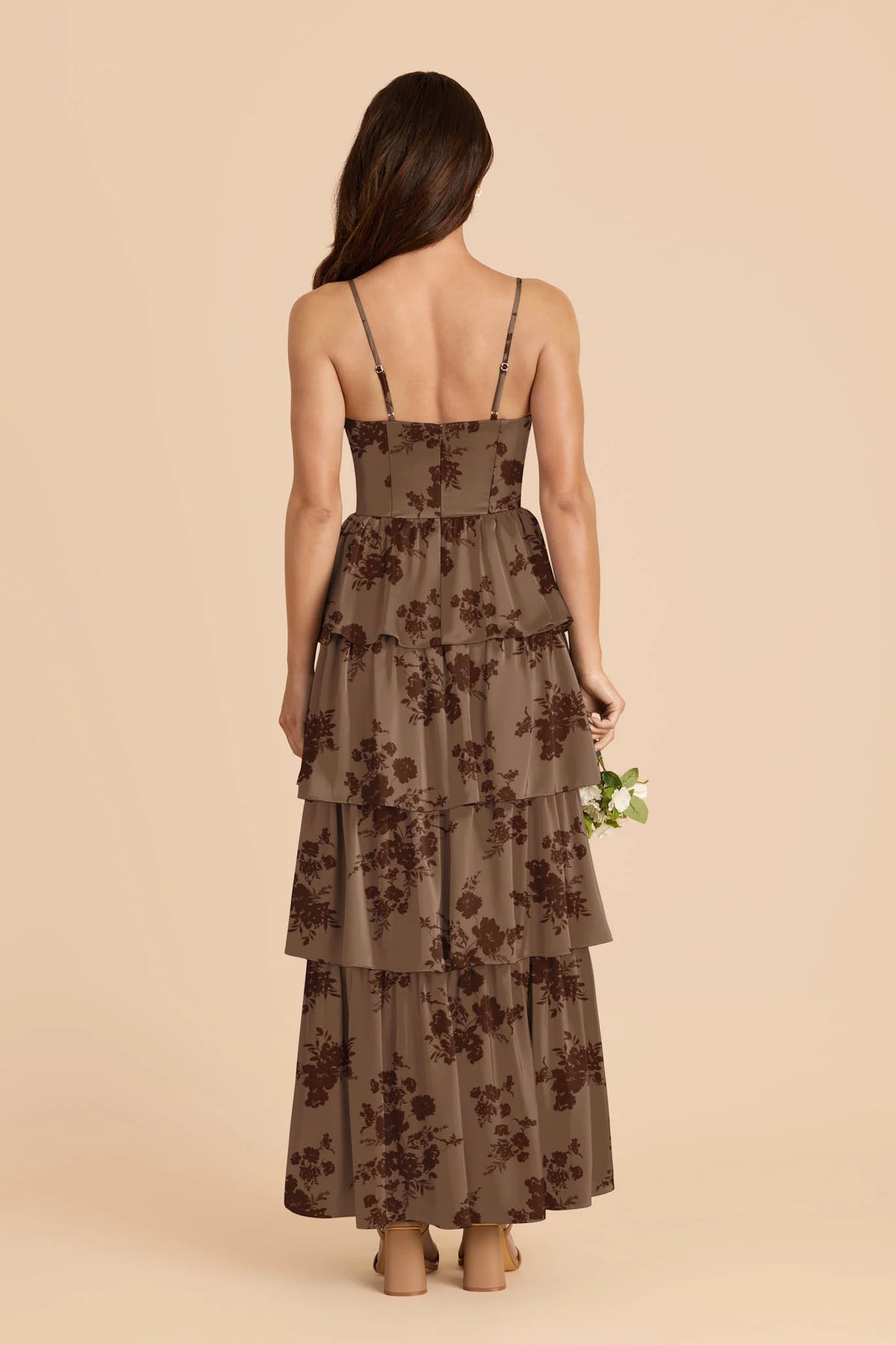 Calista Mocha Whimsical Blooms alternate view 1 bridesmaid dress