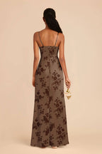 Sabine Mocha Whimsical Blooms back view bridesmaid dress