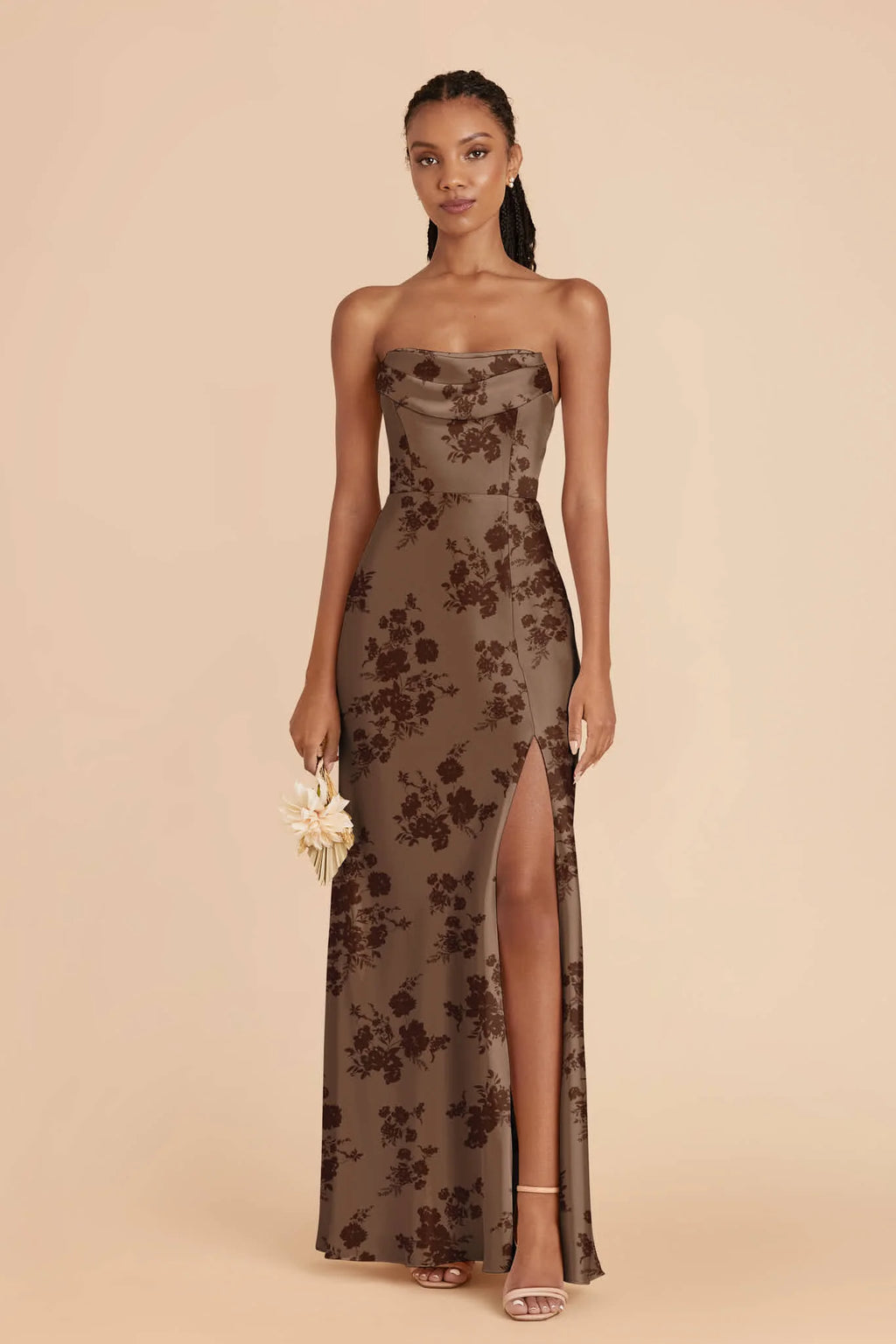 Corinne Mocha Whimsical Blooms alternate view 1 bridesmaid dress