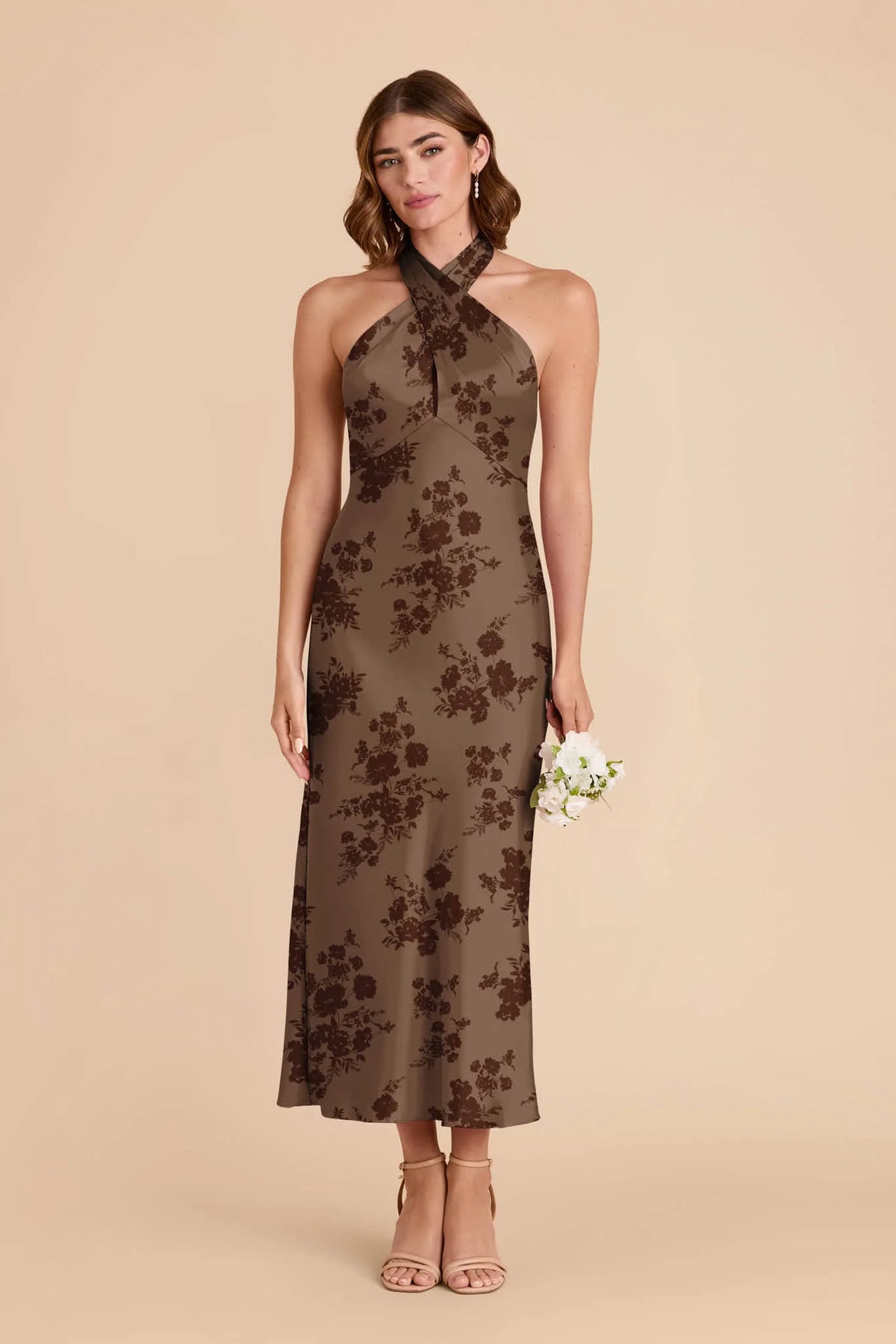 Seraphine Mocha Whimsical Blooms alternate view 1 bridesmaid dress