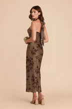 Seraphine Mocha Whimsical Blooms front view bridesmaid dress