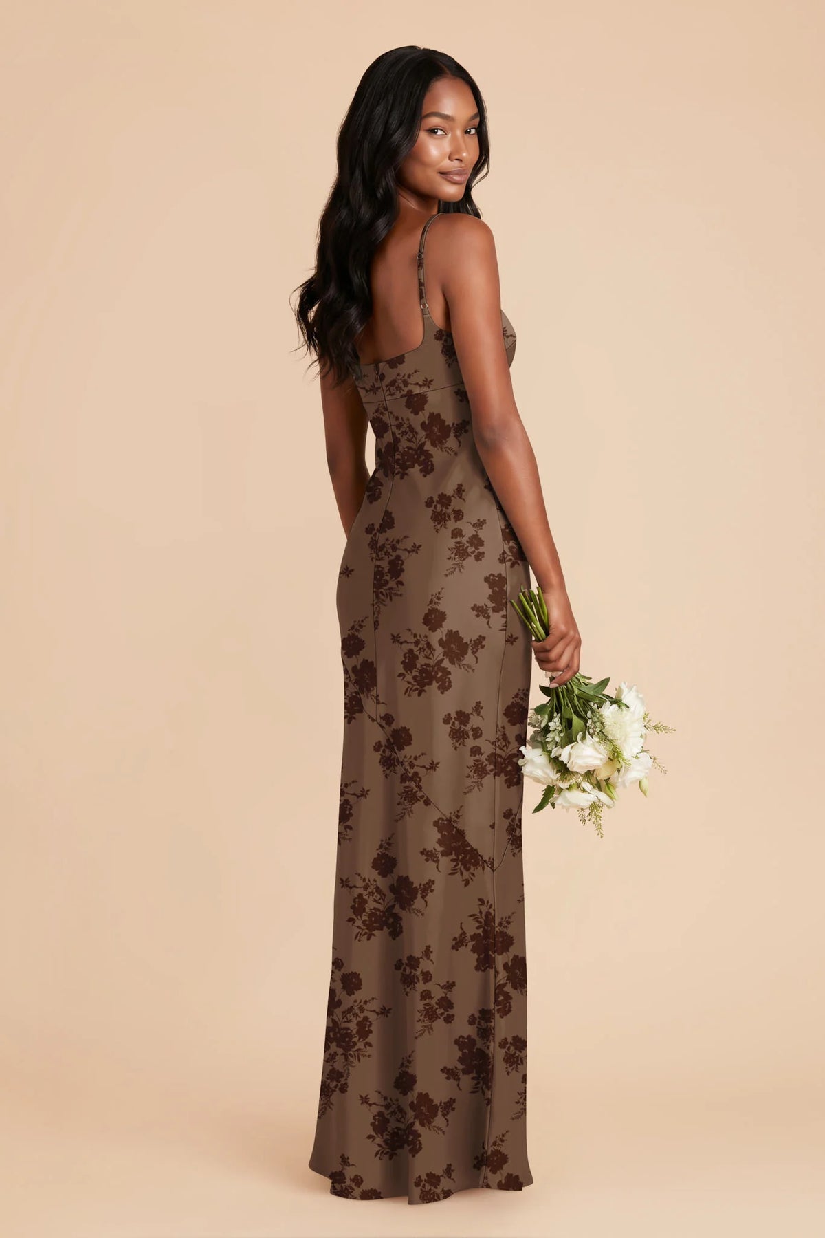 Noelle Mocha Whimsical Blooms alternate view 1 bridesmaid dress