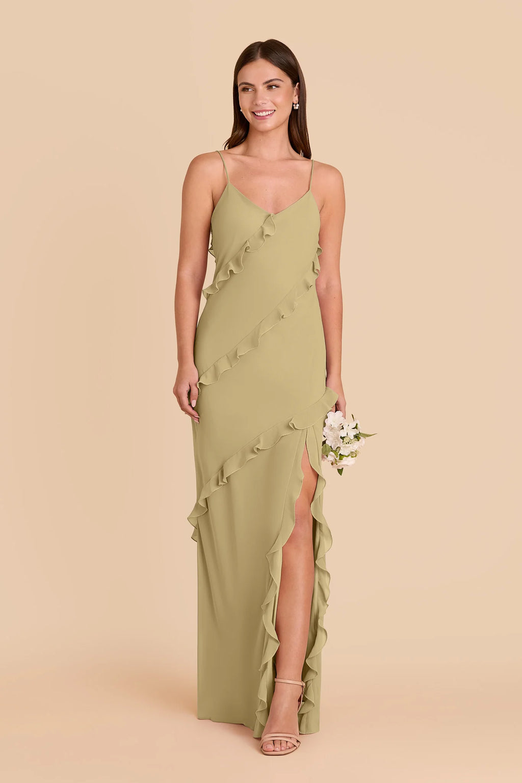 Vivienne Moss Green alternate view 2 bridesmaid dress