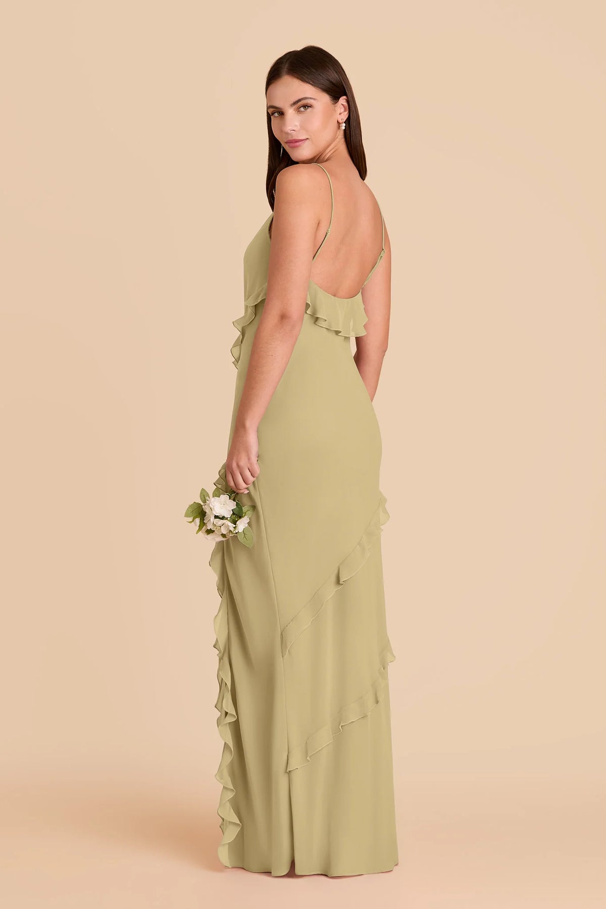 Vivienne Moss Green alternate view 3 bridesmaid dress
