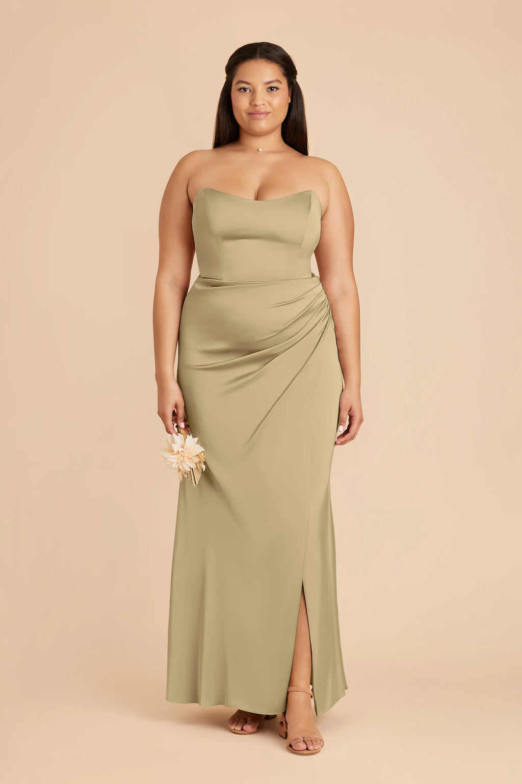 Lucienne Moss Green alternate view 1 bridesmaid dress