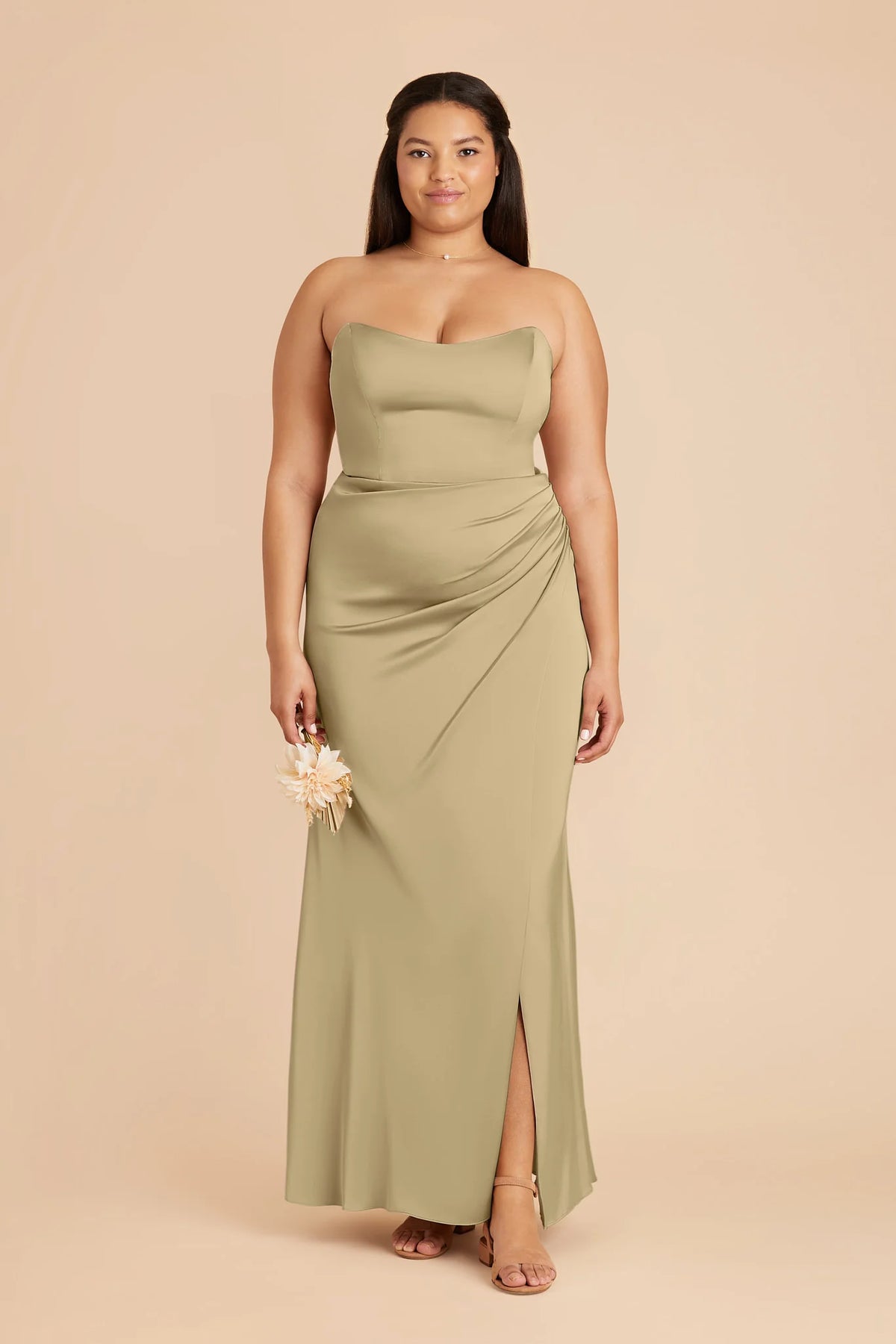 Lucienne Moss Green alternate view 1 bridesmaid dress