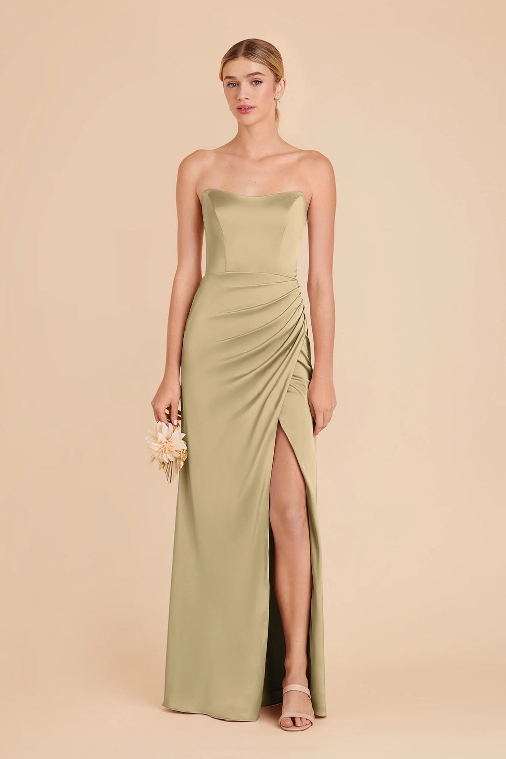 Lucienne Moss Green alternate view 2 bridesmaid dress