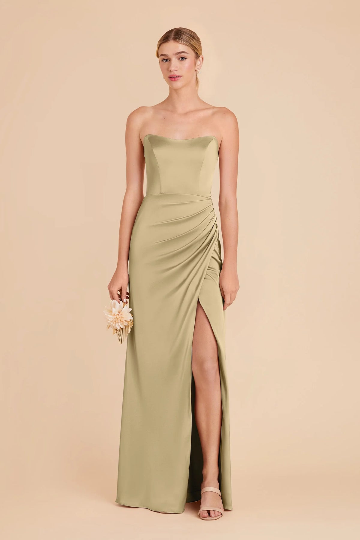 Lucienne Moss Green alternate view 2 bridesmaid dress